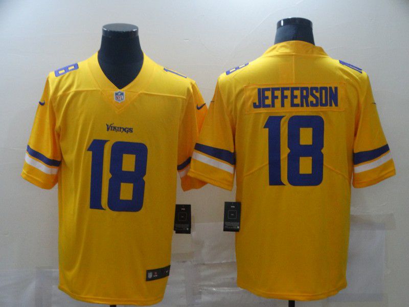 Men Minnesota Vikings #18 Jefferson Yellow Nike Limited Vapor Untouchable NFL Jerseys->pittsburgh steelers->NFL Jersey